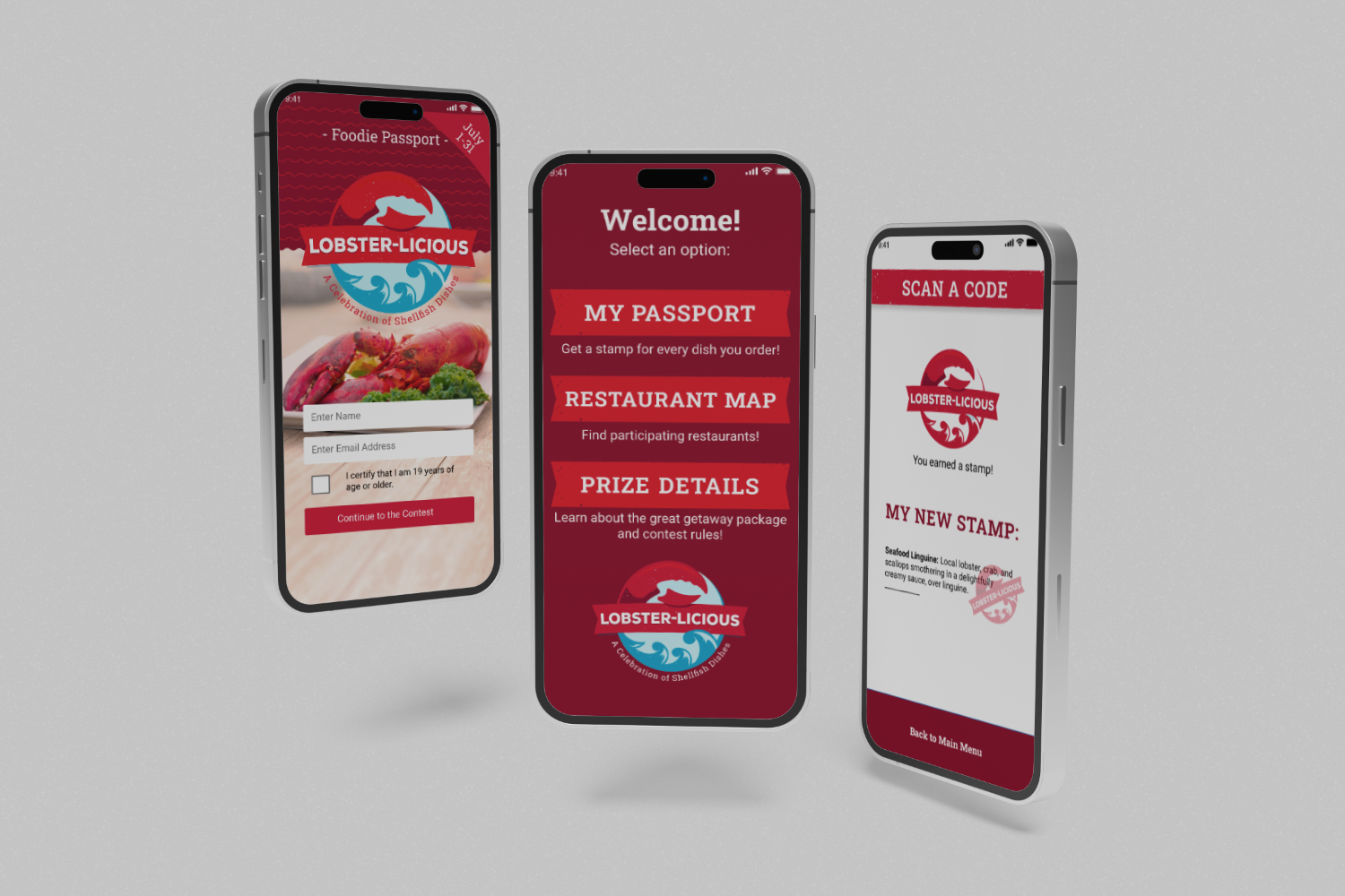 Mobile App Portfolio sample of Lobster-Licious Festival, Destination Cape Breton