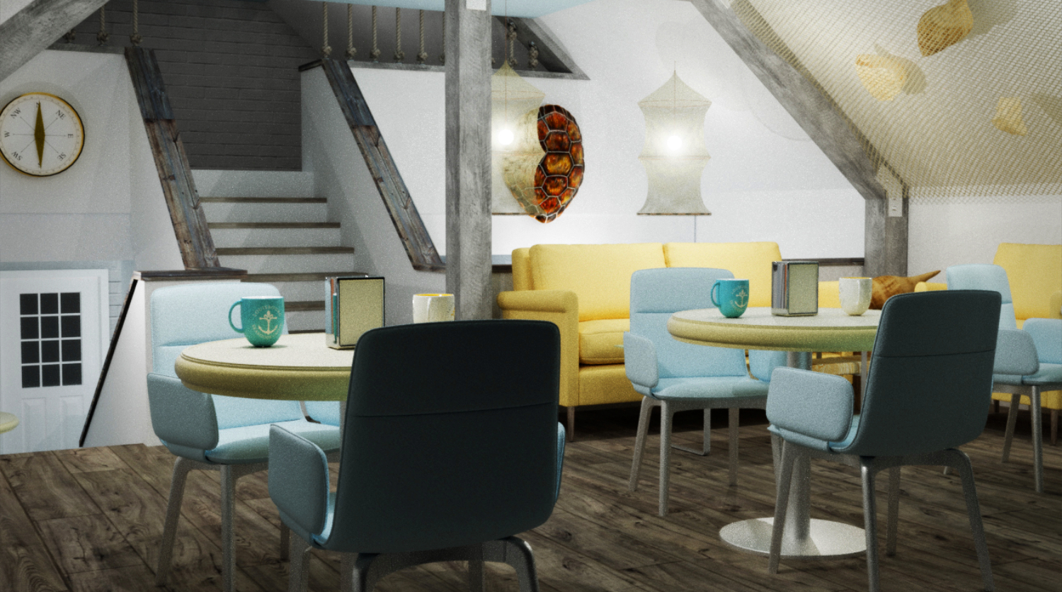 Interior Conceptual Rendering of a Café