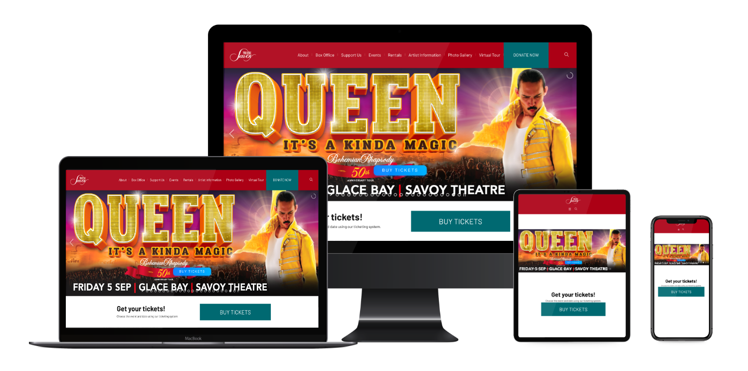 Website portfolio layout for Savoy Theatre