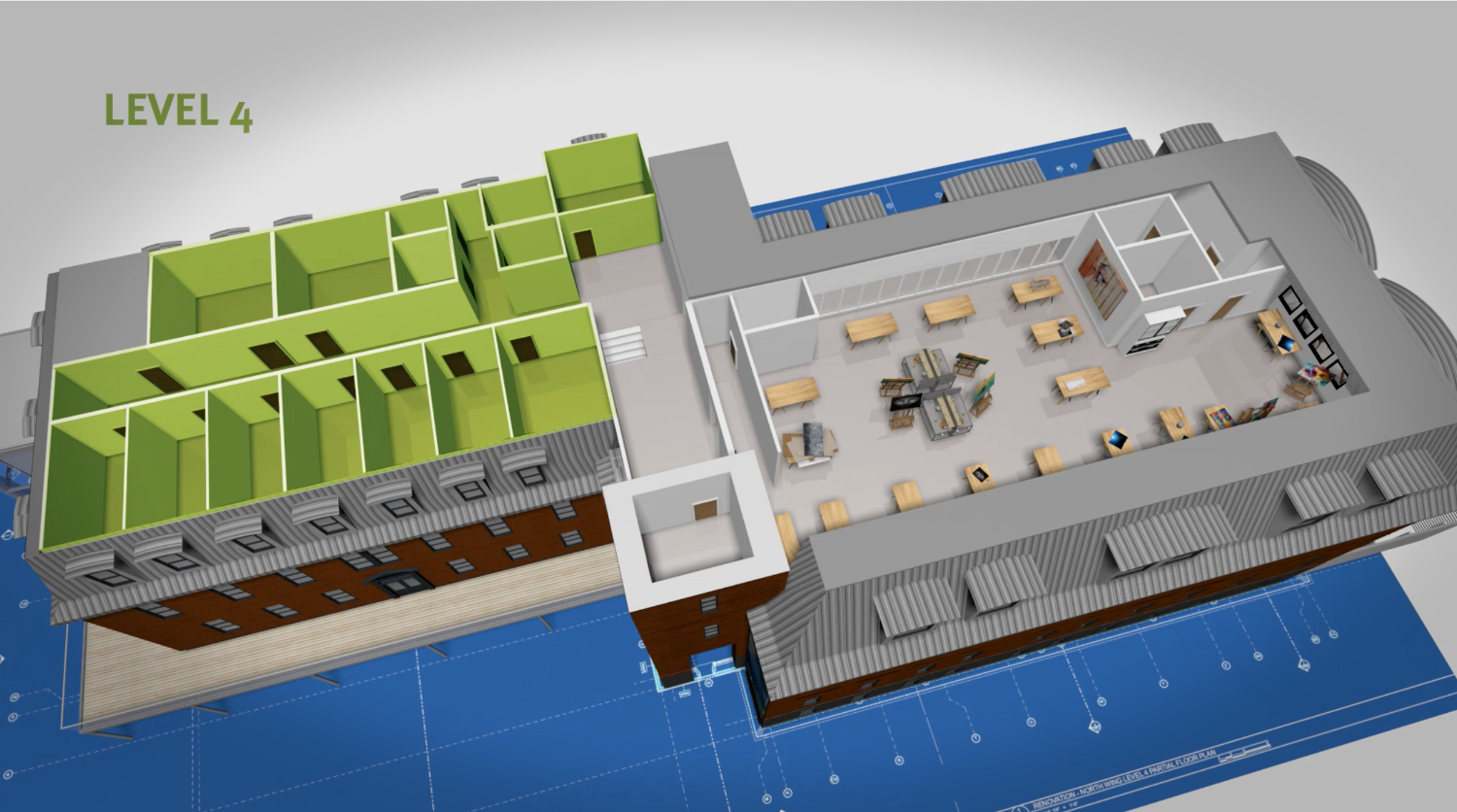 Floor plan rendering of the convent arts and cultural centre