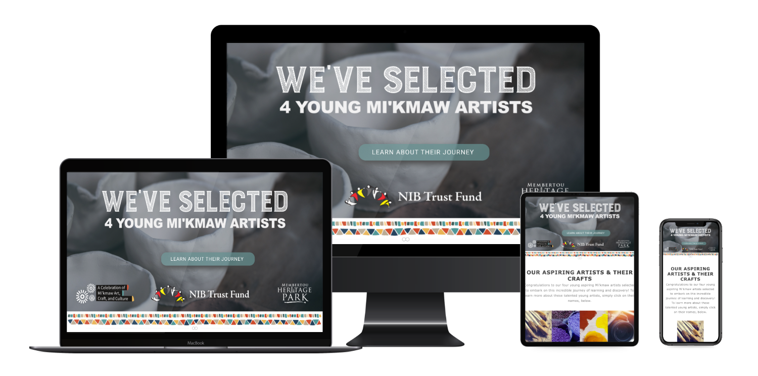 Website portfolio layout for Celebrate Mi'kmaq