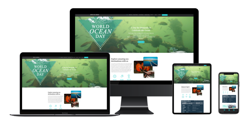 Website portfolio layout for Aros na Mara