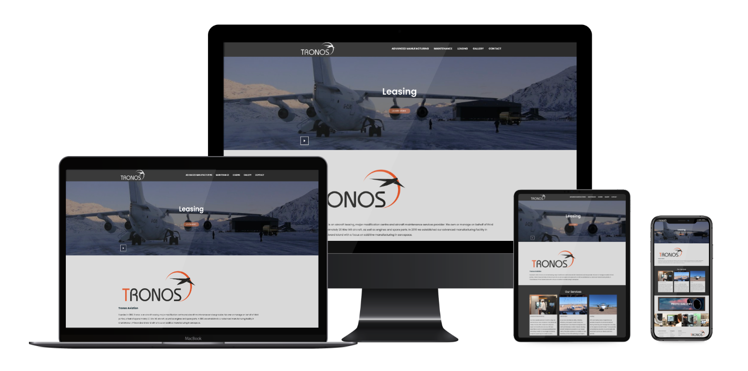 Website portfolio layout for Tronos